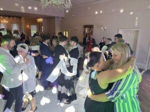 wedding DJ South Wales packed dance floor at peterstone court